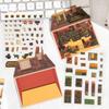 3 Pieces Miniature Scene 3D Fun Cabin Scenery Stickers, Cute Hut Designs & Strong Stereo Effect, Self-Adhesive for Journal DIY