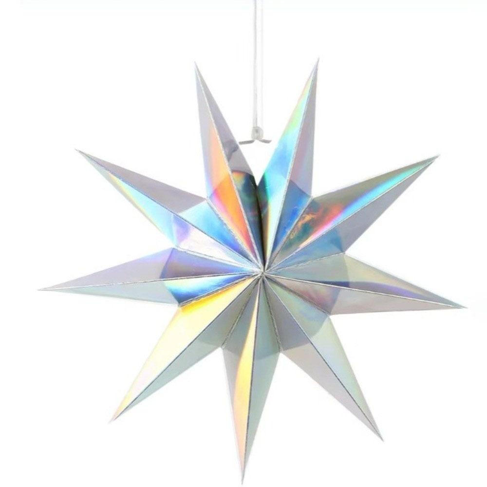 New 30cm Star Lanterns 9-Pointed DIY Crafts Christmas Decorations Folding Party Decorations Birthday Party