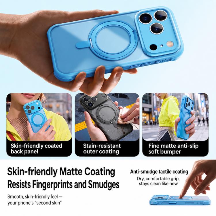 Hoop Series Magnetic 360 Rotating Invisible Stand Phone Case For iPhone 18 Pro Max, Shockproof Protective Cover