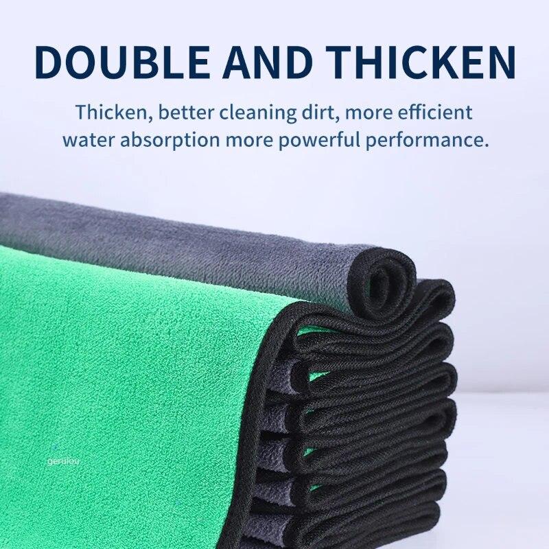 Car Towel, Car Wash Towel, Double-sided Coral Velvet Cleaning Cloth, Absorbent and Thickened Towel