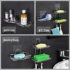 Punch-Free Wall-Mounted Stainless Steel Soap Holder with Drainage