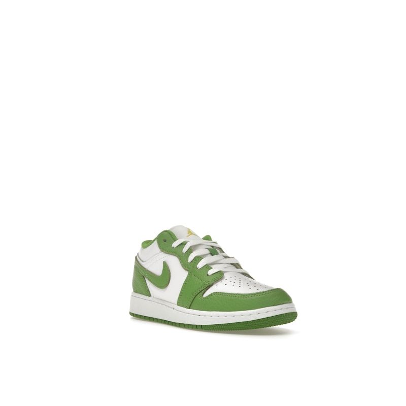 Air Jordan 1 Low GS Chlorophyll Kids Sneakers Green White Lightning HF4779-100