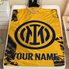 1pz Coperta in Flanella Personalizzata con Nome e Motivo Inter Milan Adatta a Tutte le Stagioni per Arredamento Casa Calore e Comfort Regali Regalo Festivo_xia