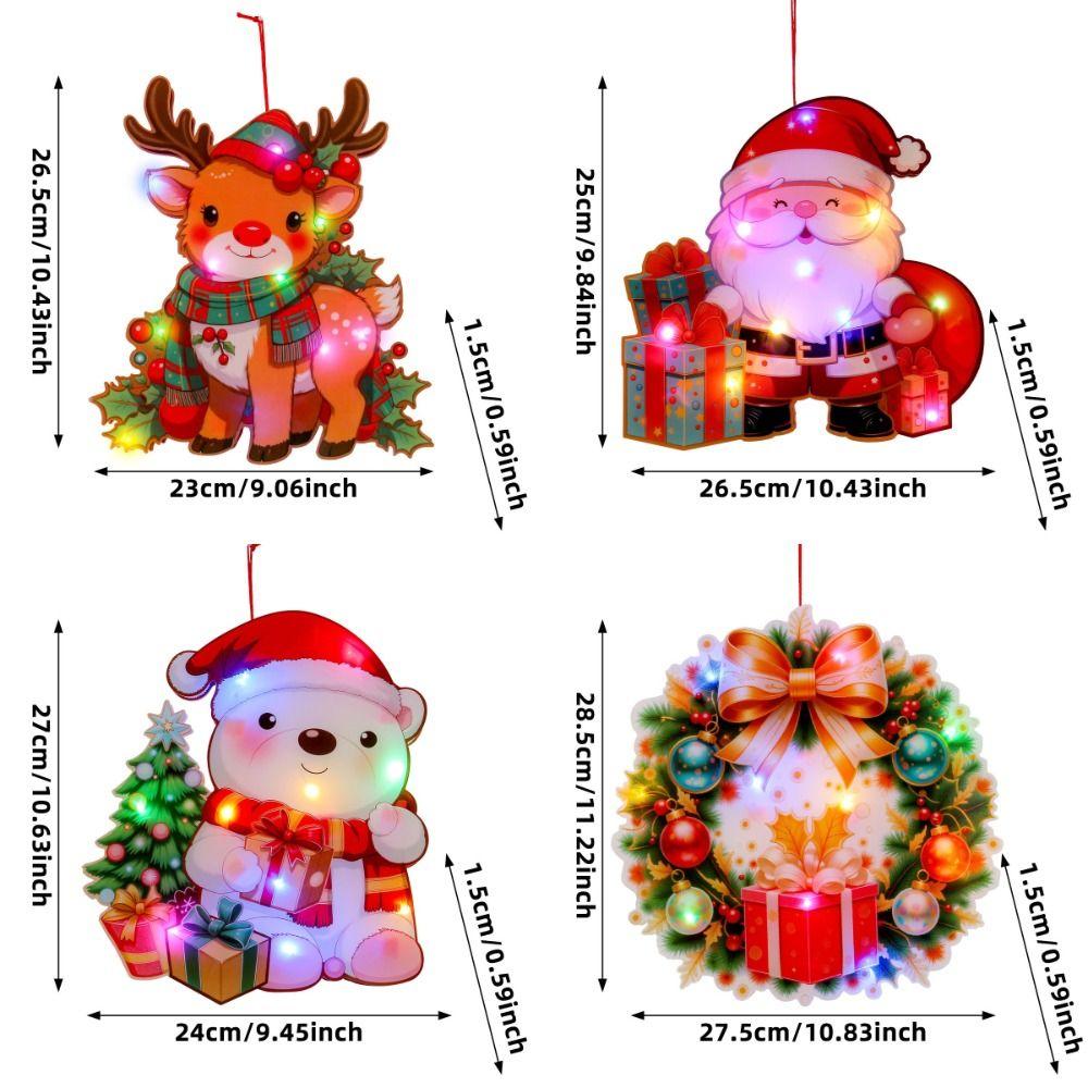 Cartoon Luminous Door Hanging Pendant Elk Christmas Decorations Pendant Kids Gift