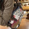 Harajuku Dog  Tote Bag Women Vintage Autumn Patchwork Stripe Brown Shoulder Bag Ladies Retro Casual Handbag Aesthetic