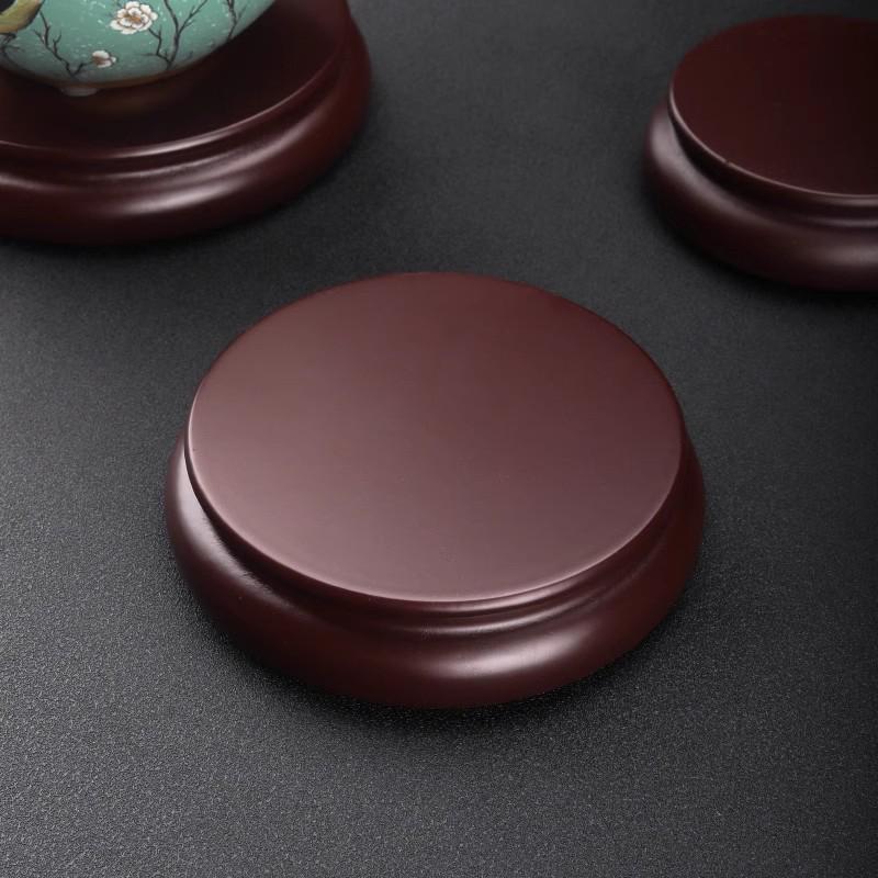 Creative Round Vase Stand: Imitation Rosewood Mixed with Solid Wood - Ideal for Jade, Stones, Ornaments, Incense, or Flowers