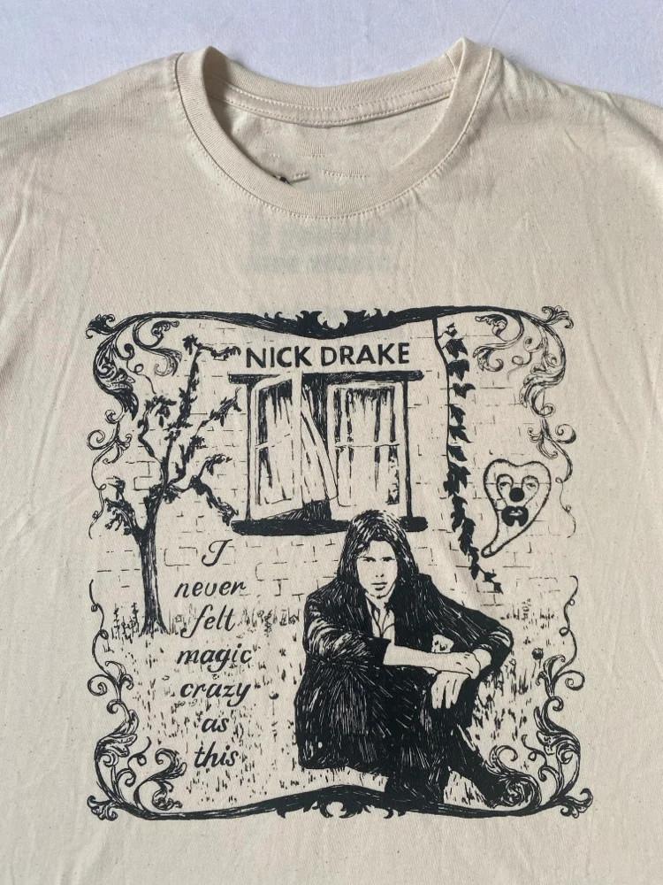 

Винтажная рубашка Nick Drake песочного цвета Унисекс Концертная от S до 5XL MQ296 Унисекс Футболка L