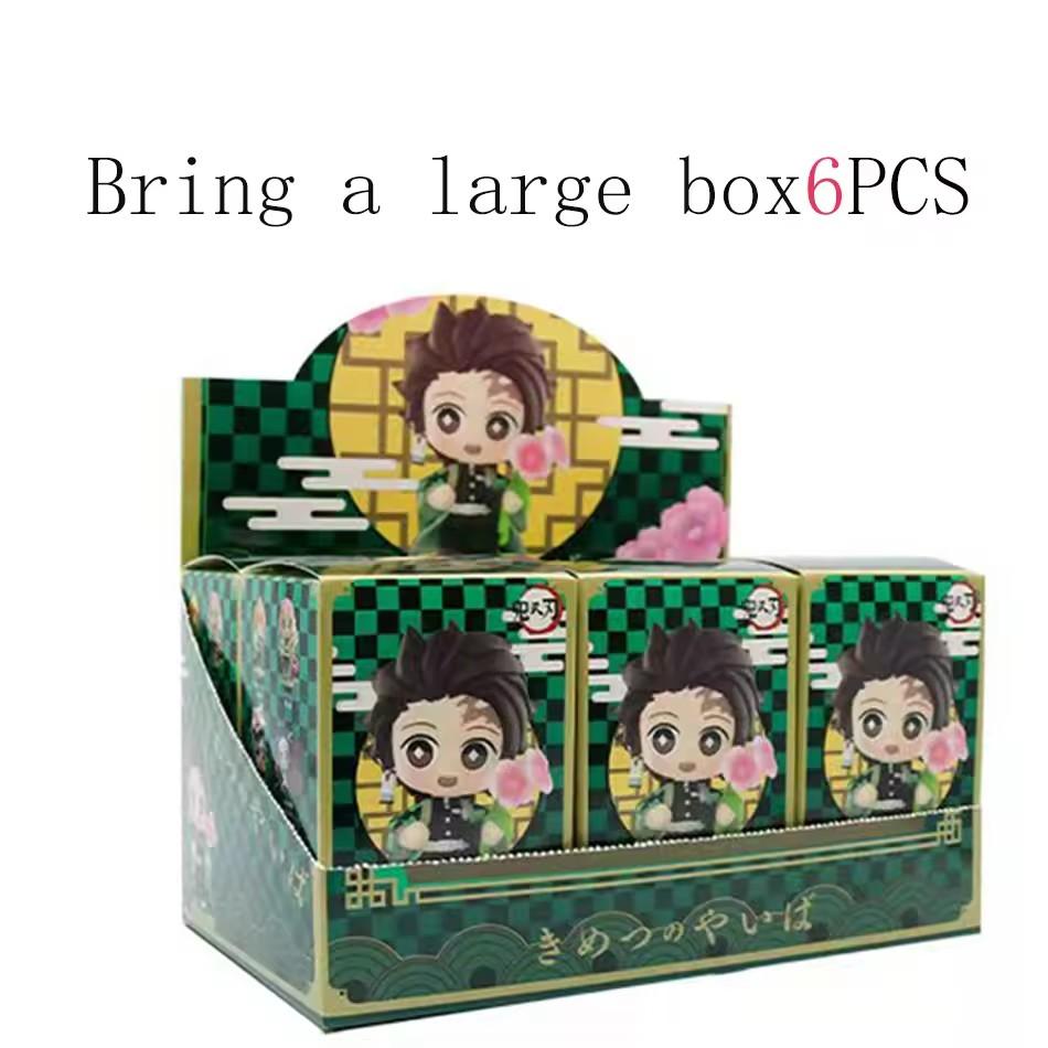YENİ Q Posket Figür  Demon Slayer Mini Figür 5 Adet 10 Adet 12 Adet 15 Adet Setler Kimetsu No Yaiba Küçük PVC Bebekler Masaüstü kutusu