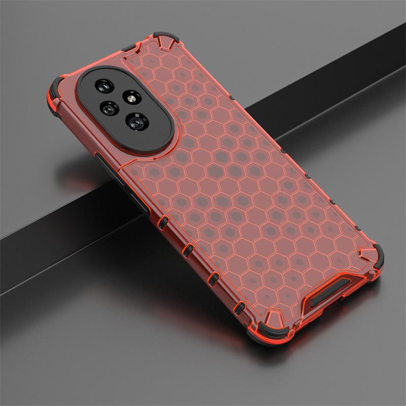 For Honor 200 Case Honor 200 Cover Bumper Luxury Honeycomb Shockproof TPU Armor PC Silicone Protector Phone Back Cover Honor 200