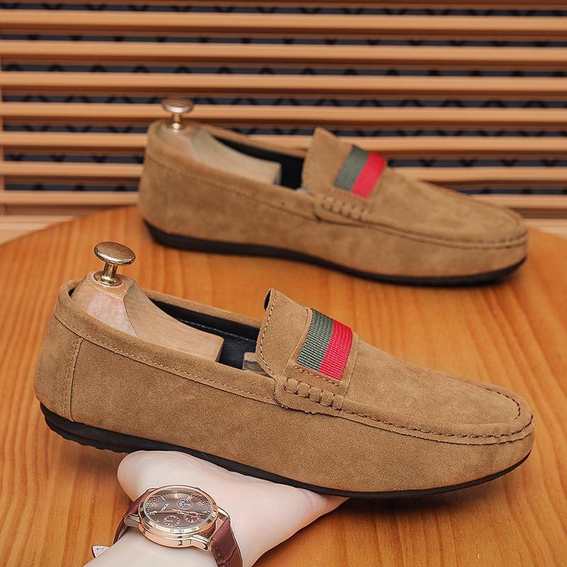 Doudou Shoes Men's Four-season Men's Casual Foot Cover and One Foot Pedal Leather Shoes Men