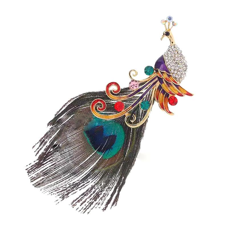 Attractive Peacock Feathers for Women Brooch