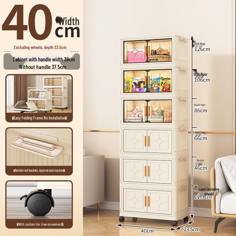 Foldable No-Installation Multi-Layer Plastic Shoe and Storage Cabinet