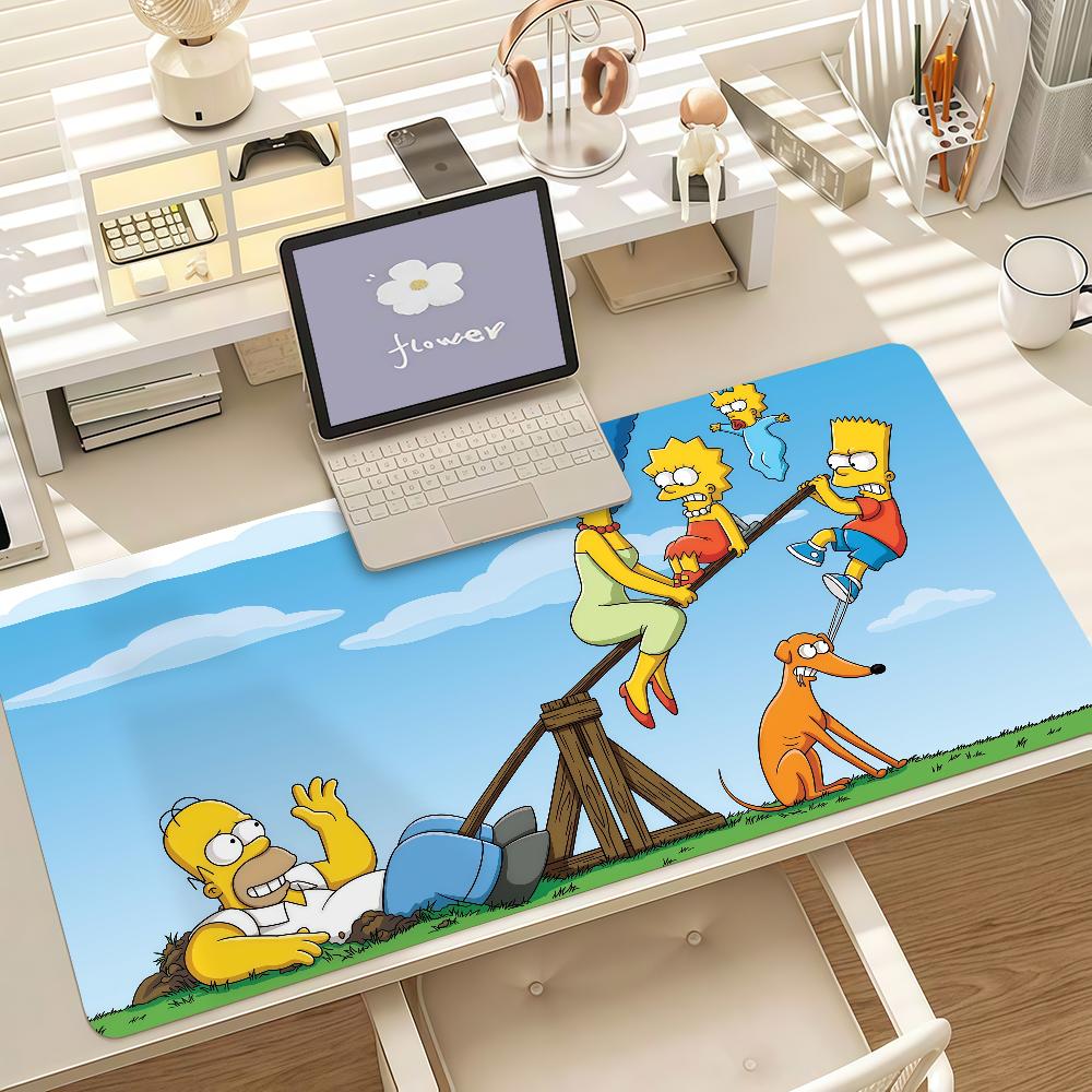 The S-simpsons Cartoon Mouse Pad Anti Slip Rubber Edge Locked Thickened Laptop Gaming Desk Mat