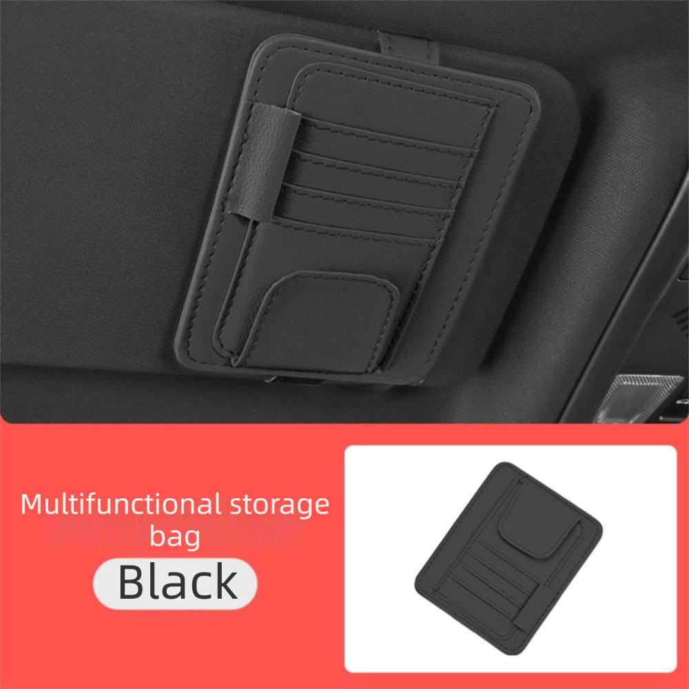 Multifunctional Car Sun Visor Organizer Wear-resisting Car Ticket Holder Eyeglass Stand Bank Card