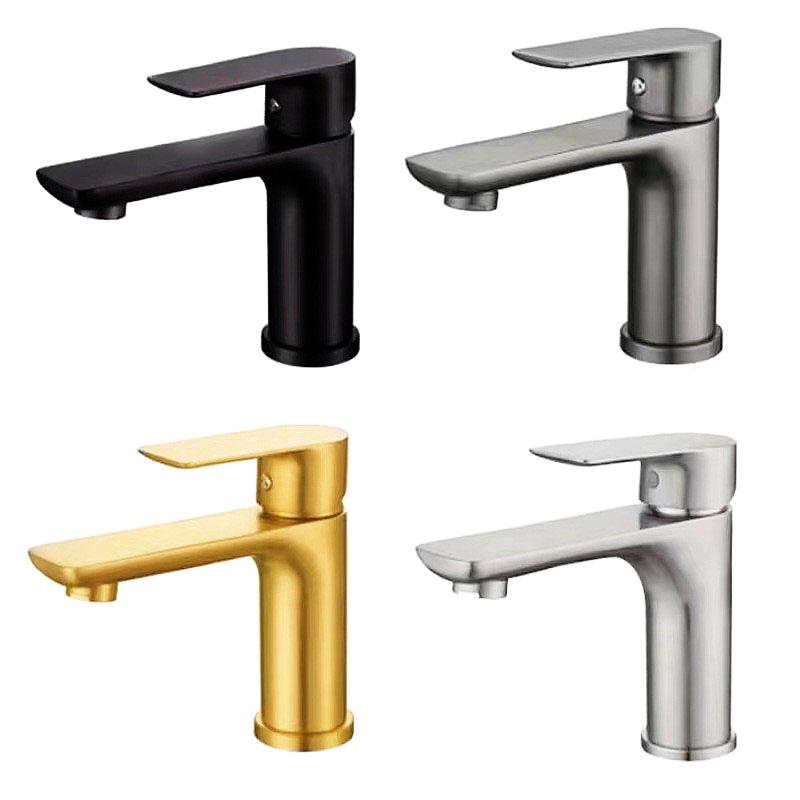 Modern Single-Hole Basin Tap Cold and Hot Water Mixer Faucet with Ceramic Valve Core for Bathroom Bathtub and Sink
