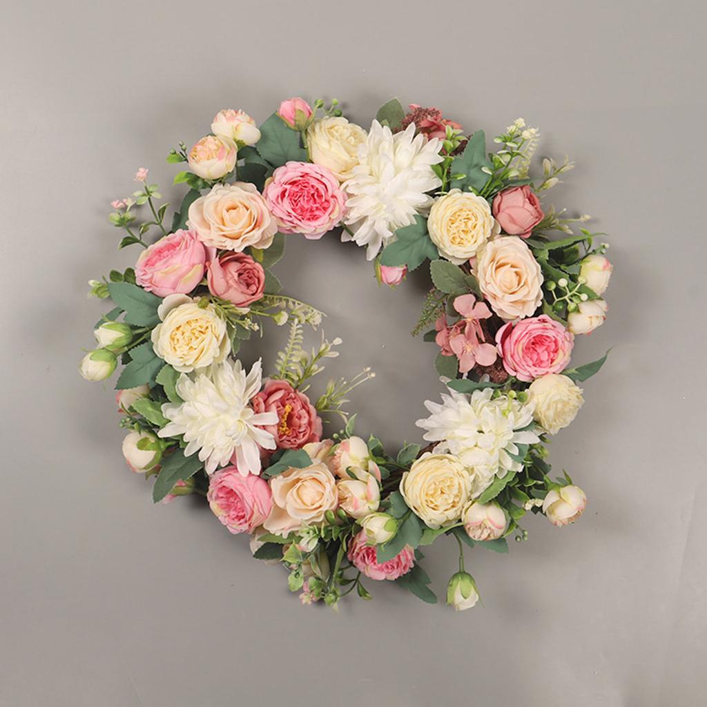 Artificial Peony Wreath Peony Flower Spring Wreaths for Wall Wedding Party Home Decor
