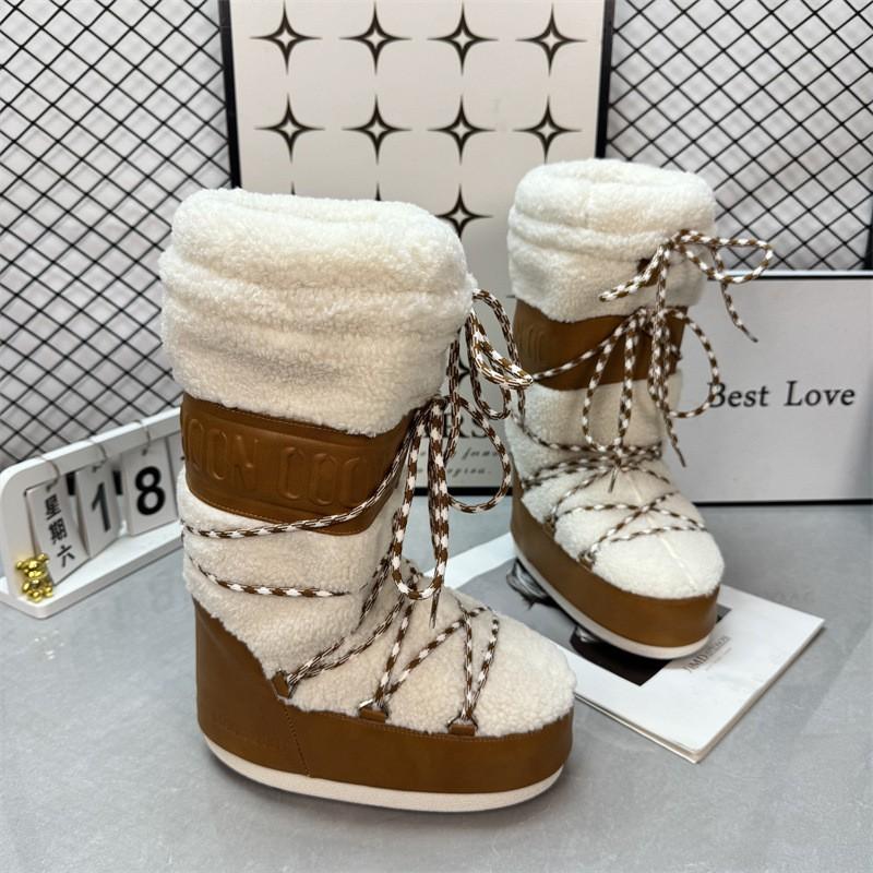 Womens Winter Moon Boots Thick Faux
