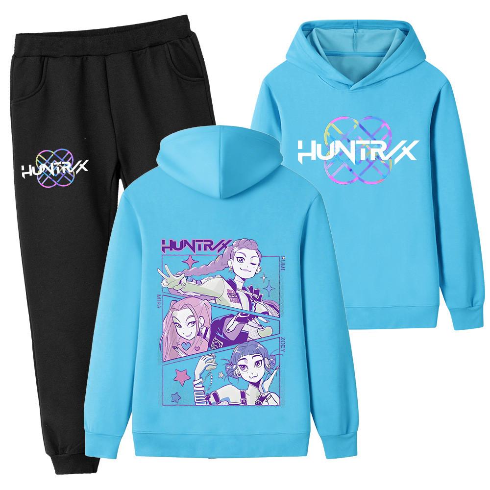 PB1206-2 Kids Boys Girls Kpop Mira Zoey Rumi Sajaboys Double-sided Print Long Sleeves Hoodie Pants Trousers Clothes Sets