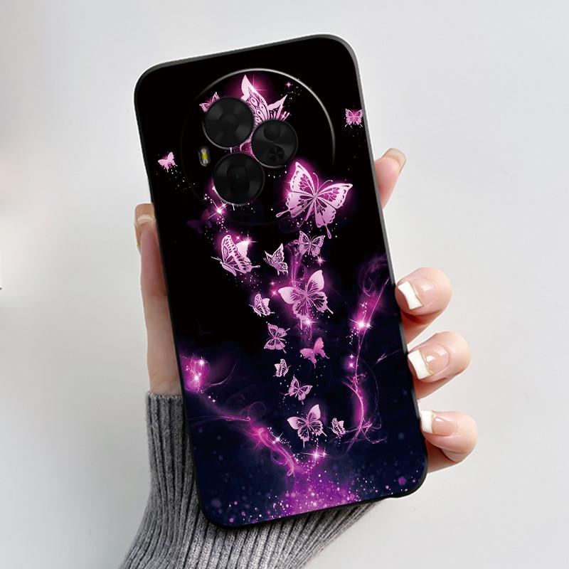 Printing Pattern Case For TCL Nxtpaper 60 Ultra Soft Silicone Black Shell Cover Cute Flower Cartoon Casing