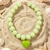 Bohemian Geometric Beaded Necklace with Detachable Heart Pendant for Women