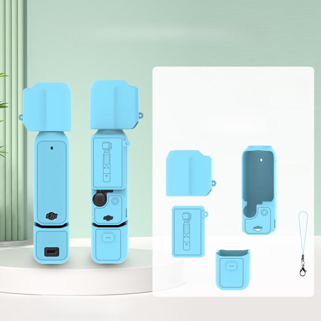 Silikonowe Etui do DJI OSMO Pocket 3 i Akcesoriów Ochrona 360° Jednolity Kolor Różowy Czarny Szary Niebieski