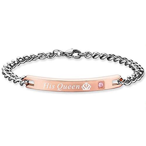 Couple Bracelets Bangles With Stainless Steel Zirocn Zircon Bracelet for Women Men Jewelry Gifts