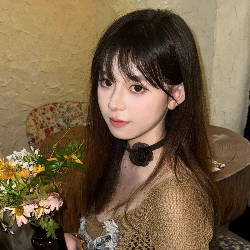 Pure Desire Wind Rose Neck Tie Flower Necklace Female Choker Collarbone Chain Collar Accessories Neckband Camellia Flower Necklace