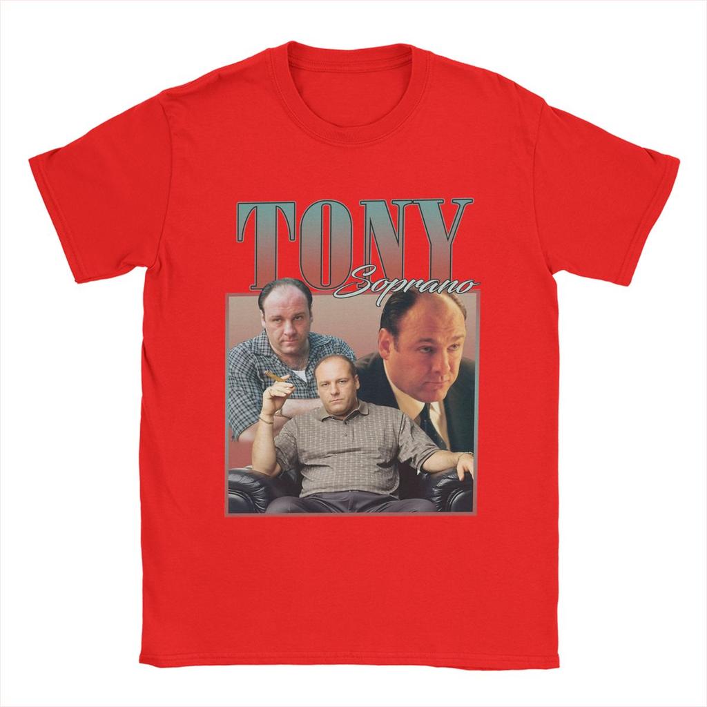 Novelty Tony Soprano Movie T-Shirt for Men Crewneck Cotton T Shirt Short Sleeve Tees Gift Idea Clothing