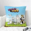 Game The Battle Cats Cushion Cover Natural Linen Pillowcase Set AllinOne Decor for Sofa Bedroom  Chair