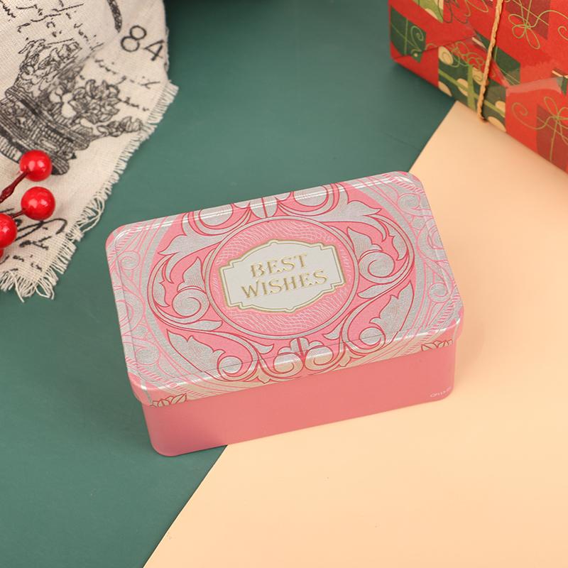 1 Stück Rechteckige Weißblechdose Süßigkeitenbox Geschenkaufbewahrungsbox Keksdose Metalldose Aufbewahrungsbox für Zuhause Weihnachts-Süßigkeitendosen Kindergeschenk