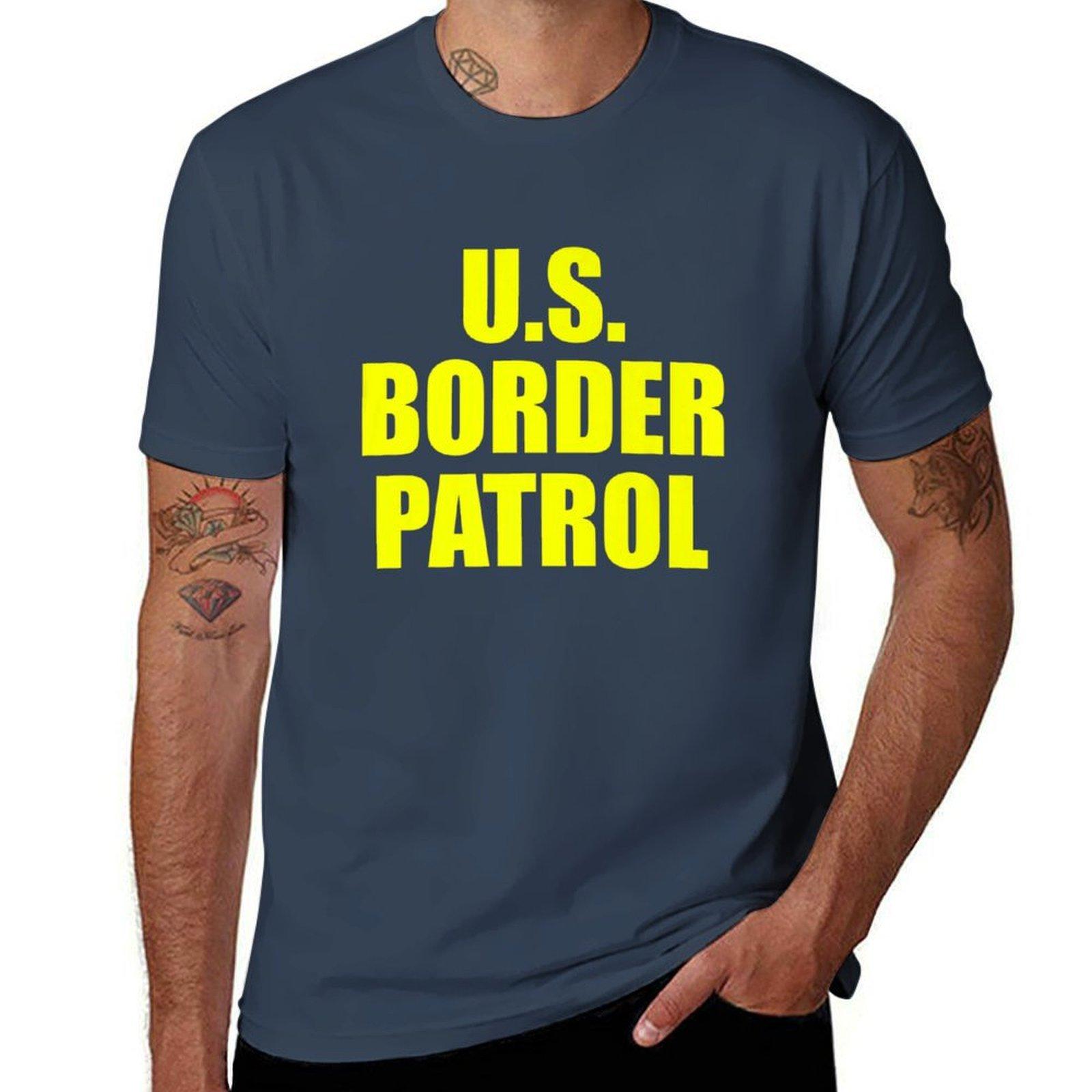 Secure USA Border Wall Patrol Ice Agent Officer TShirt graphic t shirts for man men t shirt cotton 100 TShirt S