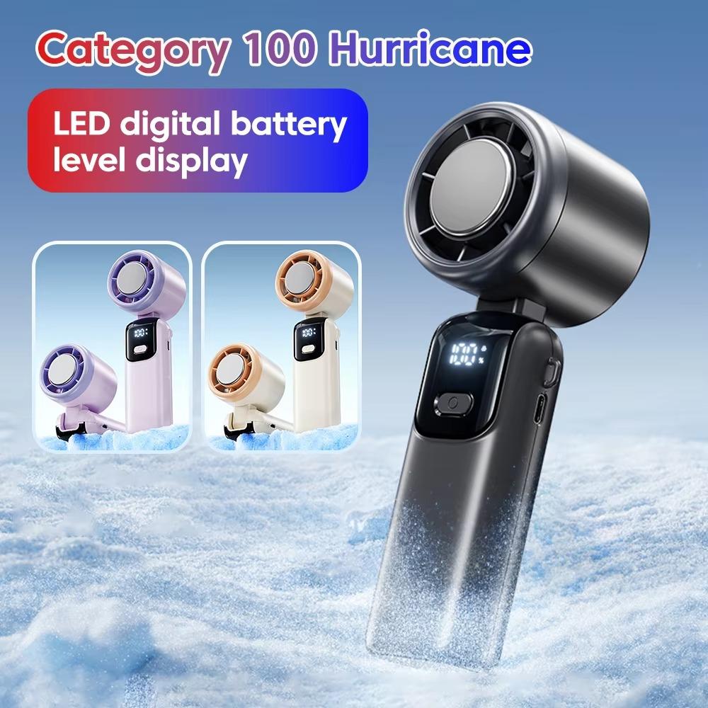 Hangable Handheld Fan 100 Speeds Desk Fan New Ice Cooling Fan  Outdoor