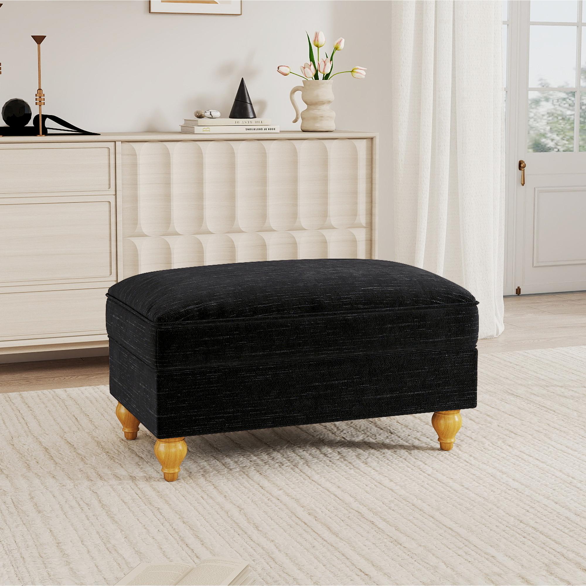 Windsor Stool Chenille - Black 90