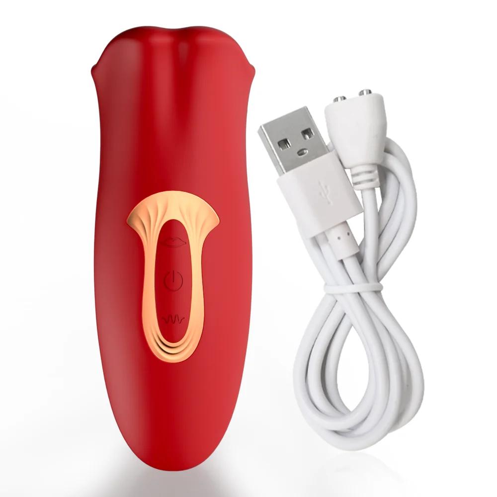 Clitoral Licking Tongue Vibrator Female Oral Sex Toys Nipple Clitoral Stimulator Female Masturbator Toys Adult Couple Supplies