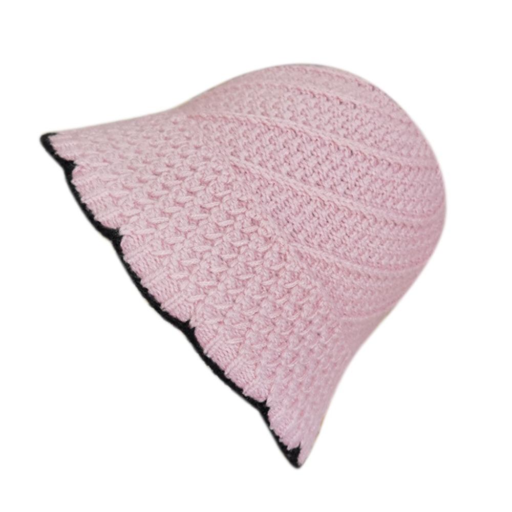Warm Headgear Thick Winter Knitted Fisherman Hat Windproof Cold-proof Panama Basin Cap Thermal Bucket Hat Women Female Lady Girl