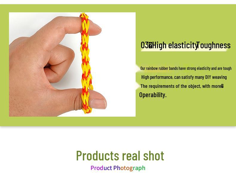 Elastici Arcobaleno in Gomma TPR ad Alta Elasticità da 1,5 cm per Braccialetti Intrecciati Fai da Te per Bambini - Confezione da 500g
