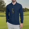 Men's Classic Golf  Shirts Ice Silk Breathable Long Sleeve  Performance Collar Shirts Lightweight Summer Casual Quick Dry Tee