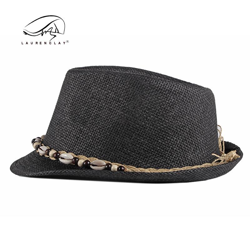 Summer sunshade sunscreen topper hat women's simple casual beach hat men's jazz hat straw woven handmade straw hat
