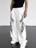 Y2K Gothic Lace-up Wide Leg Sweatpants: Unisex, Loose & Slimming