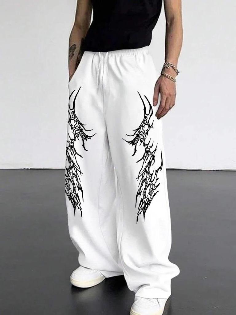 Y2K Gothic Lace-up Wide Leg Sweatpants: Unisex, Loose & Slimming