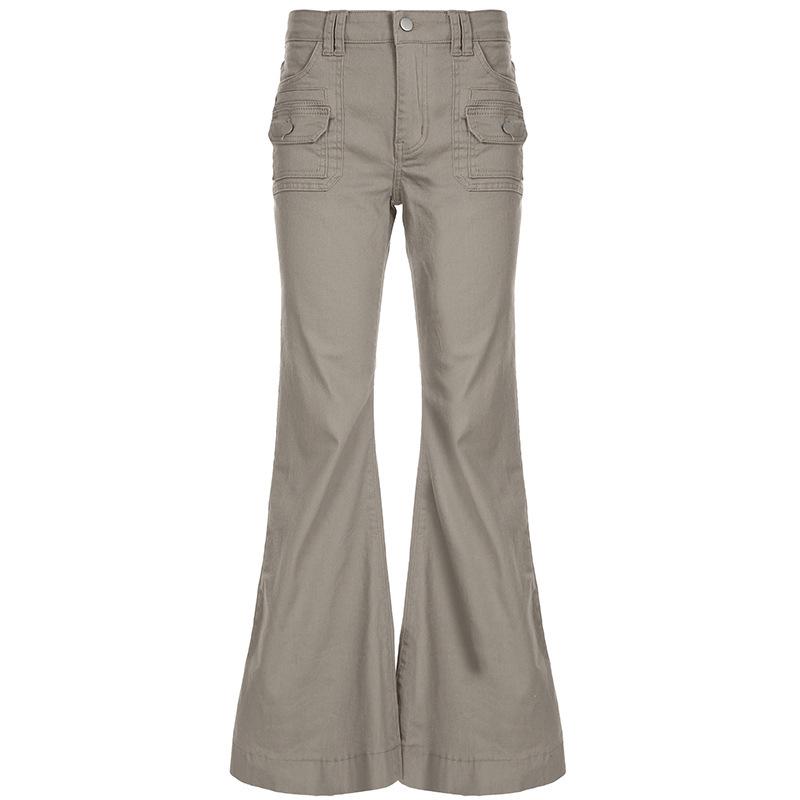 American Design Women s Retro Low-Rise Flared Jeans - Street Style Slimming Casual Pants Large