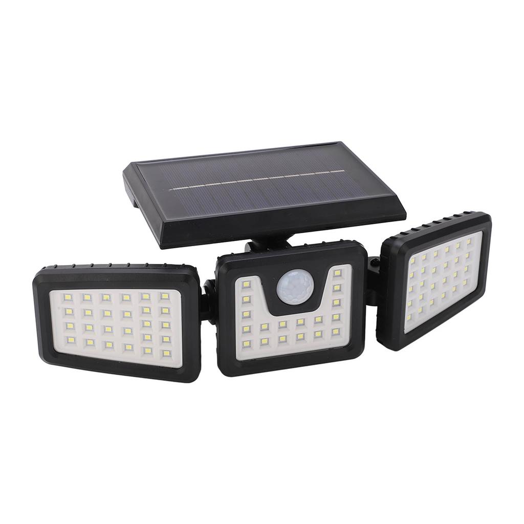 Außen Bewegungsmelderleuchte Solarbetrieben 3 Verstellbare Köpfe IP65 Wasserdicht Weitwinkel Flut