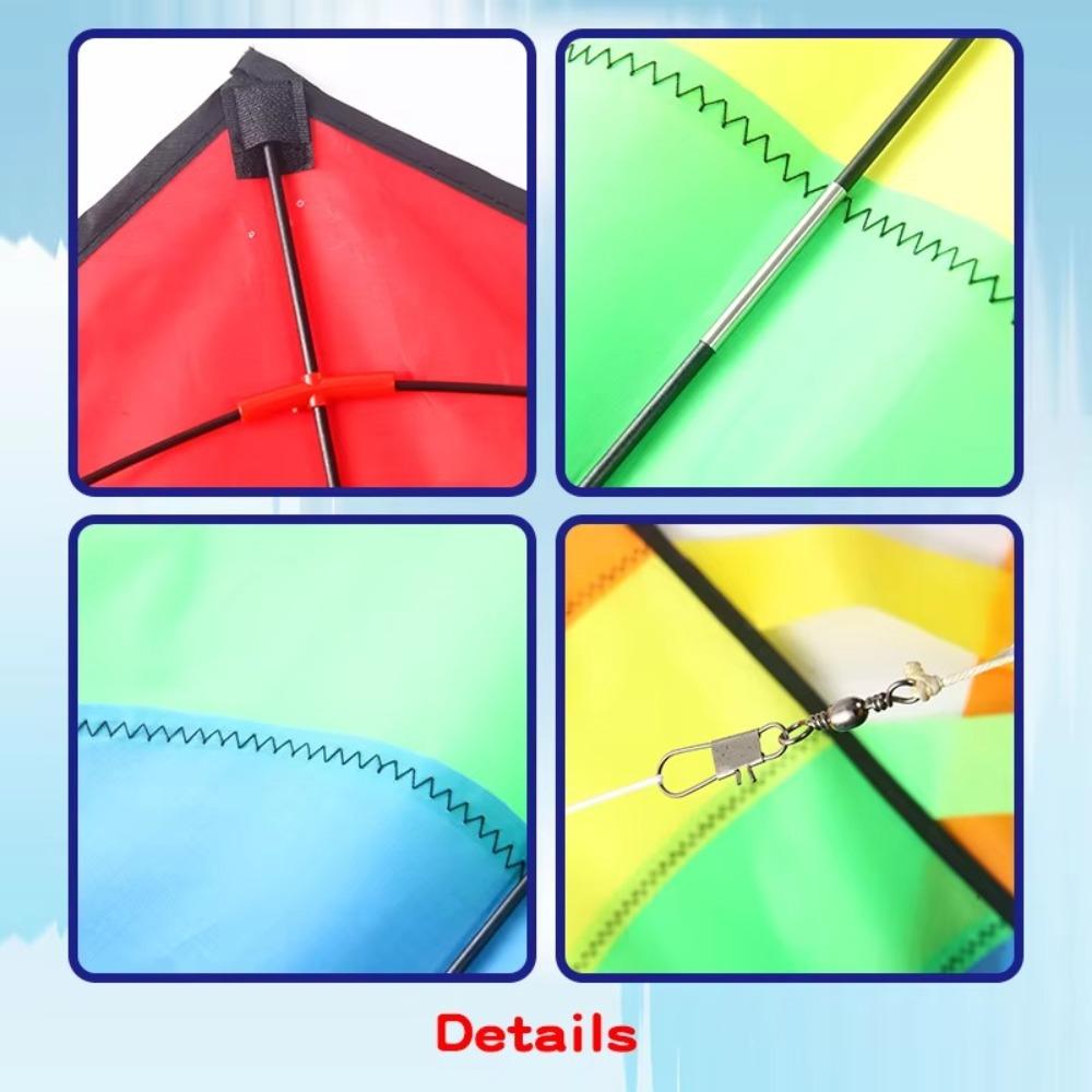 Good Flying Colorful Rainbow Kite Easy To Fly Children's Kite New Beach Diamond Kite  Family Trips