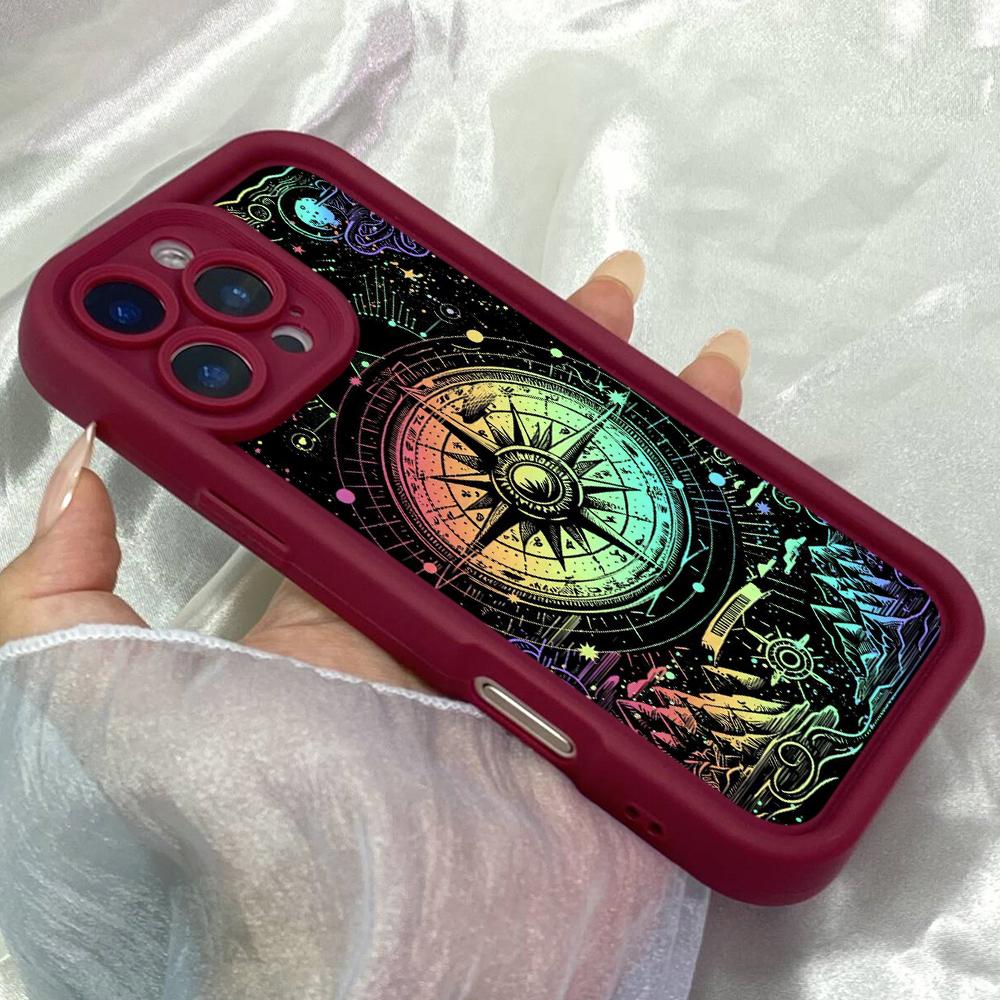JT366 Mystic Compass Art for iPhone 17 16 15 14 13 Pro Max Samsung S26 S25 Ultra A17 A07 A56 A16 A15 Xiaomi 15T Redmi 15c Note 14 13 Soft Case