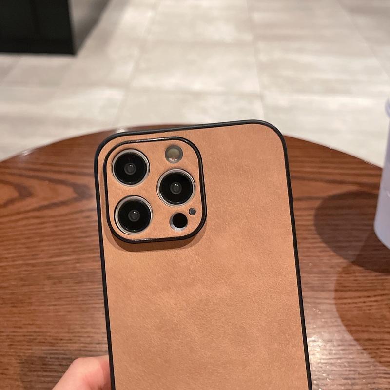 Husa din piele intoarsa mata Tpu pentru Iphone 15 Pro Max 14 13 12 11 Husa de telefon cu bratara rezistenta la socuri Husa de culoare simpla