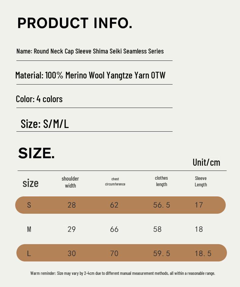 Women's Seamless 100% Wool Slim Fit Short-Sleeve Base Layer Sweater