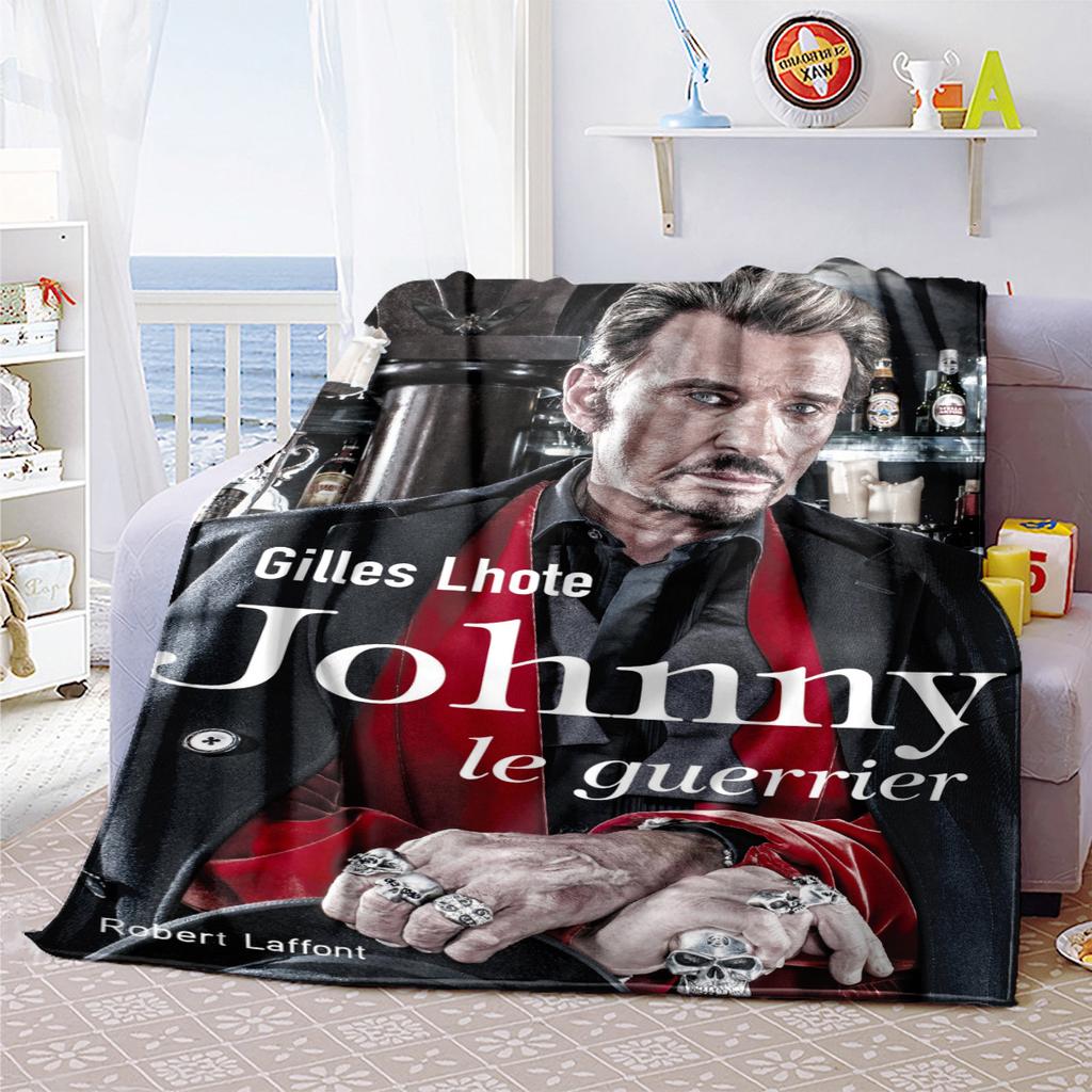 French legendary rock singer and actor Johnny Hallyday blanket soft home furnishing nap decoration four seasons warm Sherpa blanket U6