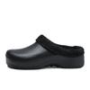 Winter Men Chef Shoes Warm Fur  Men Garden Clogs Cotton Slippers Waterproof Indoor Outdoor Warm Shoes  Bedroom Home Plush Slides