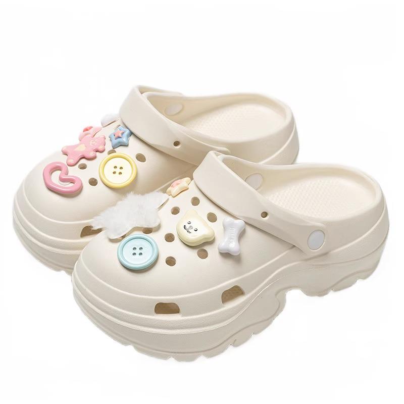 Women's Chunky Height-Boosting Odor-Resistant EVA Beach Sandals - Trendy Summer Baotou Slippers