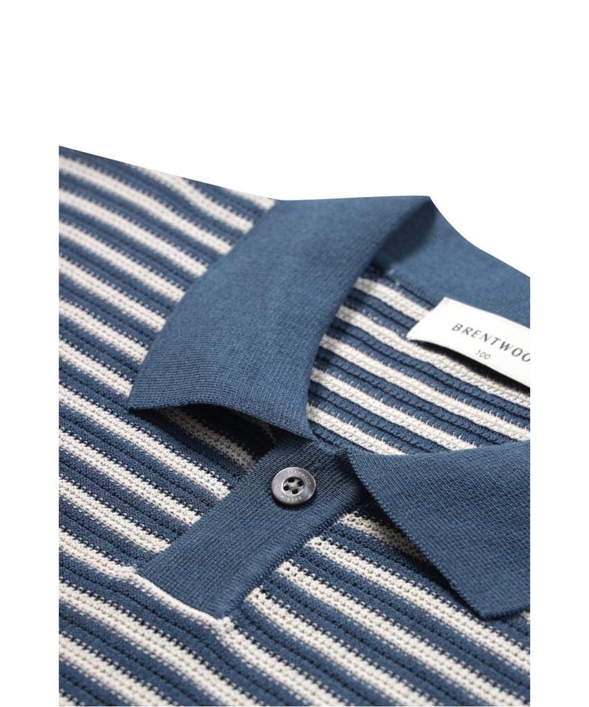 BRENTWOOD [Liberty] Washable Striped Polo Neck Sweater Brwam26512Bux